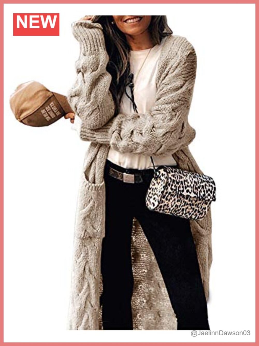 Women's Long Cardigan Sweater Chunky Cable Knit Pockets Coats
